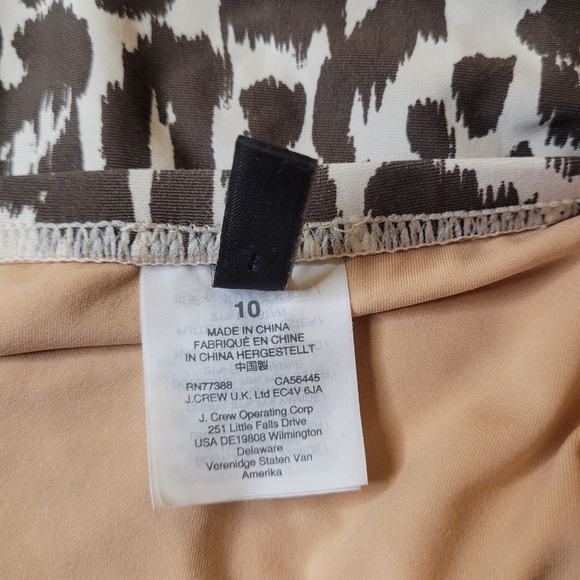 J. Crew Ruched Leopard Print Bandeau One Piece Swim Suit sz 10 - Picture 7 of 16